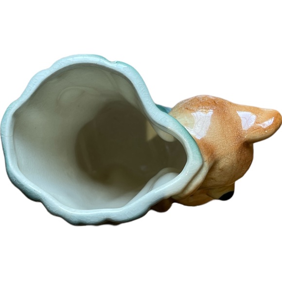 Royal Copley Vintage Bear Planter, Ceramic Tree Stump and Bear Vase, Brown - Picture 3 of 7